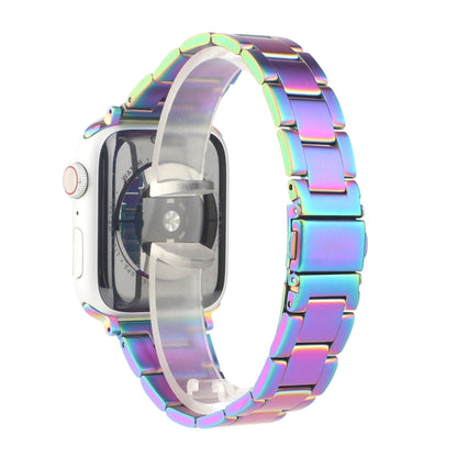Stainless Steel Three Beads Hand Detachable Xiaoman Waist Strap Wristband For Series 7 45mm / 6 & SE & 5 & 4 44mm / 3 & 2 & 1 42mm(Colorful) by bashfashion