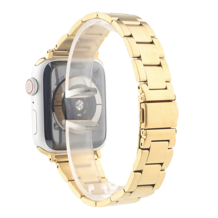 Stainless Steel Three Beads Hand Detachable Xiaoman Waist Strap Wristband For Series 7 41mm / 6 & SE & 5 & 4 40mm / 3 & 2 & 1 38mm(Gold) by bashfashion