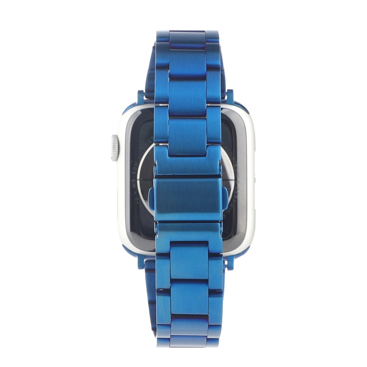 Stainless Steel Three Beads Hand Detachable Xiaoman Waist Strap Wristband For Series 7 41mm / 6 & SE & 5 & 4 40mm / 3 & 2 & 1 38mm(Blue) by bashfashion