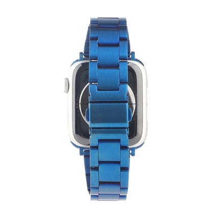 Stainless Steel Three Beads Hand Detachable Xiaoman Waist Strap Wristband For Series 7 41mm / 6 & SE & 5 & 4 40mm / 3 & 2 & 1 38mm(Blue) by bashfashion