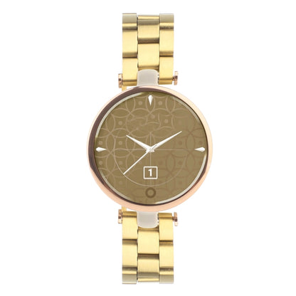 Stainless Steel Three Beads Hand Detachable Xiaoman Watch Band For Garmin Lily(Gold) by bashfashion