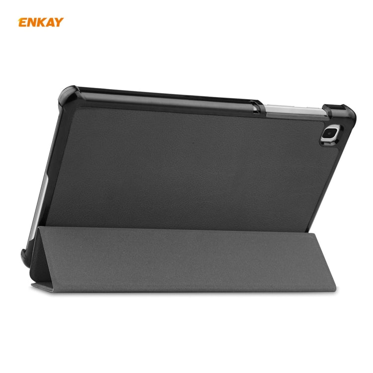 ENKAY PU Leather + Plastic Case with Three-folding Holder for Samsung Galaxy Tab A7 Lite T220 / T225(Black) by ENKAY