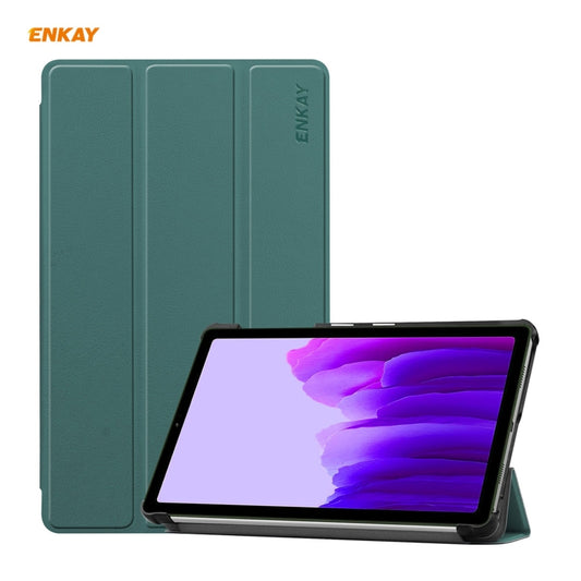 ENKAY PU Leather + Plastic Case with Three-folding Holder for Samsung Galaxy Tab A7 Lite T220 / T225(Green) by ENKAY