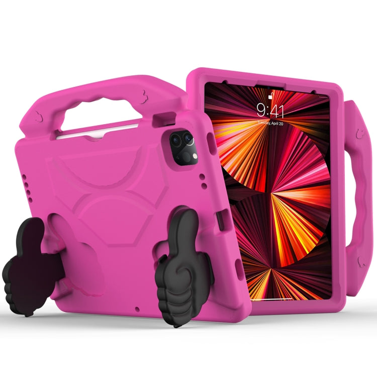For iPad Pro 11 2022 / 2021 Children EVA Shockproof Tablet Case with Thumb Bracket(Rose Red) by bashfashion