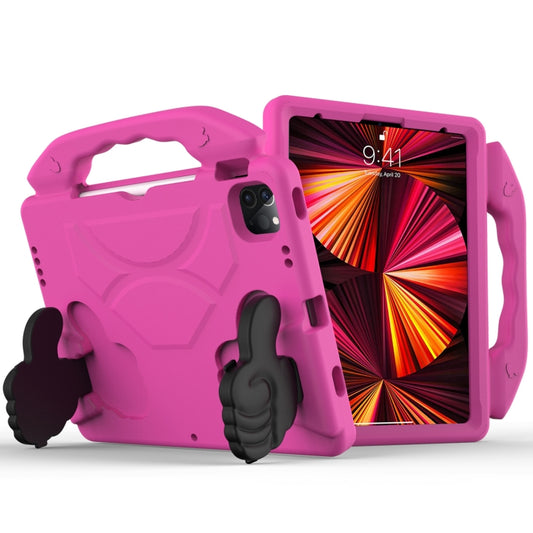 For iPad Pro 11 2022 / 2021 Children EVA Shockproof Tablet Case with Thumb Bracket(Rose Red) by bashfashion