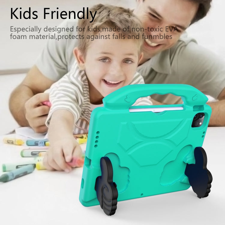 For iPad Pro 11 2022 / 2021 Children EVA Shockproof Tablet Case with Thumb Bracket (Glacier Green) by bashfashion