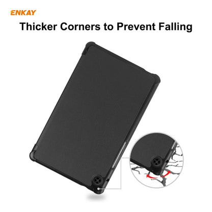ENKAY PU Leather + Plastic Case with Three-folding Holder for Huawei MatePad T8 / Honor Tablet X7(Black) by ENKAY