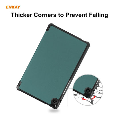 ENKAY PU Leather + Plastic Case with Three-folding Holder for Huawei MatePad T8 / Honor Tablet X7(Green) by ENKAY