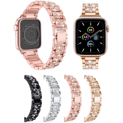Three Stainless Steel Straps with Rhinestones For Series 7 45mm / 6 & SE & 5 & 4 44mm / 3 & 2 & 1 42mm(Silver) by bashfashion