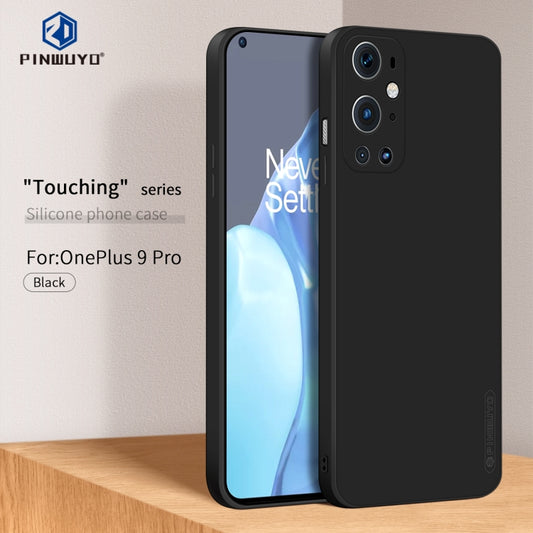 For OnePlus 9 Pro PINWUYO Touching Series Liquid Silicone TPU Shockproof Case(Black) by PINWUYO