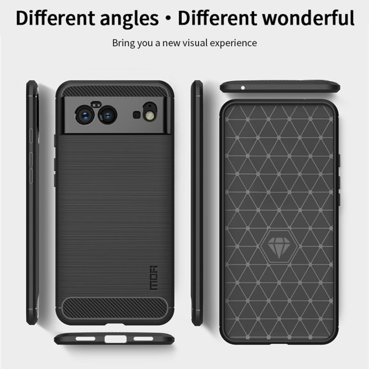 For Google Pixel 6 MOFI Gentleness Series Brushed Texture Carbon Fiber Soft TPU Case(Blue) by MOFI