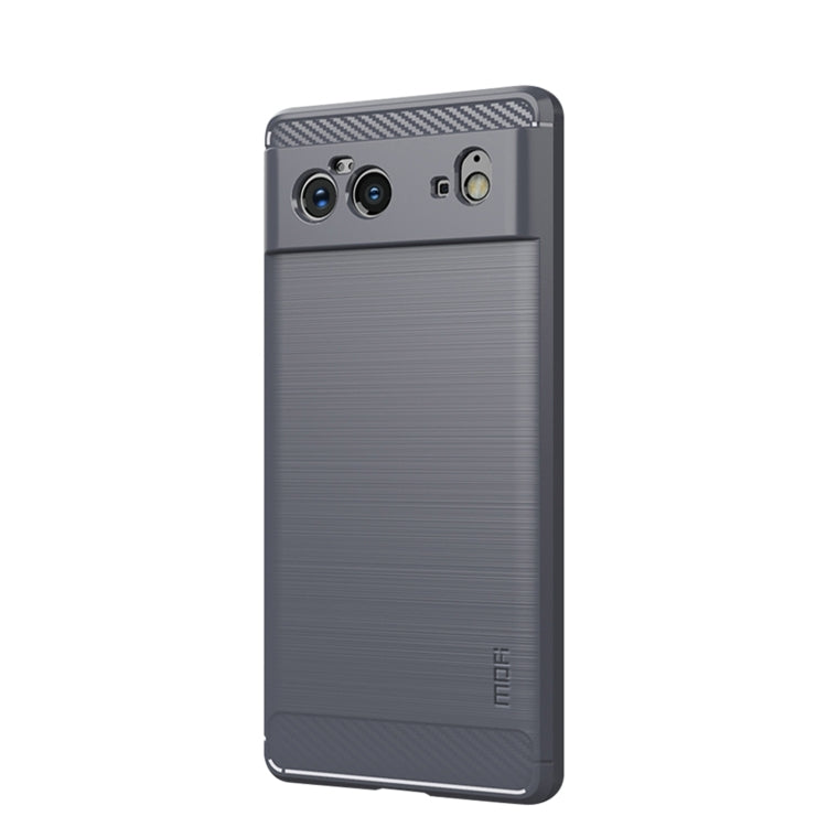 For Google Pixel 6 MOFI Gentleness Series Brushed Texture Carbon Fiber Soft TPU Case(Gray) by MOFI