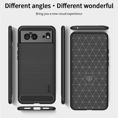 For Google Pixel 6 MOFI Gentleness Series Brushed Texture Carbon Fiber Soft TPU Case(Gray) by MOFI
