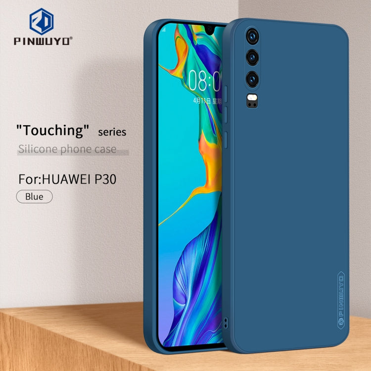 For Huawei P30 PINWUYO Sense Series Liquid Silicone TPU Mobile Phone Case(Blue) by PINWUYO
