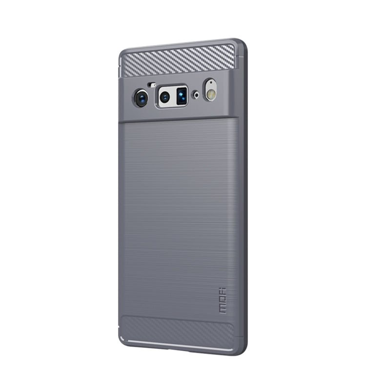 For Google Pixel 6 Pro MOFI Gentleness Series Brushed Texture Carbon Fiber Soft TPU Case(Gray) by MOFI