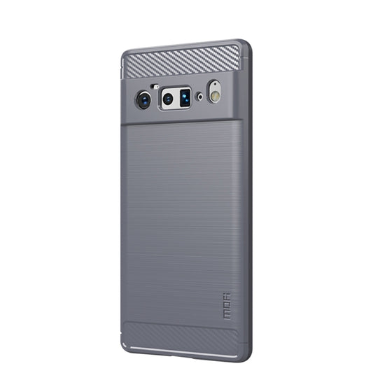 For Google Pixel 6 Pro MOFI Gentleness Series Brushed Texture Carbon Fiber Soft TPU Case(Gray) by MOFI
