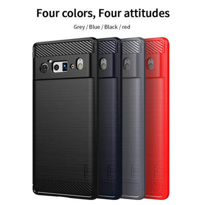 For Google Pixel 6 Pro MOFI Gentleness Series Brushed Texture Carbon Fiber Soft TPU Case(Red) by MOFI