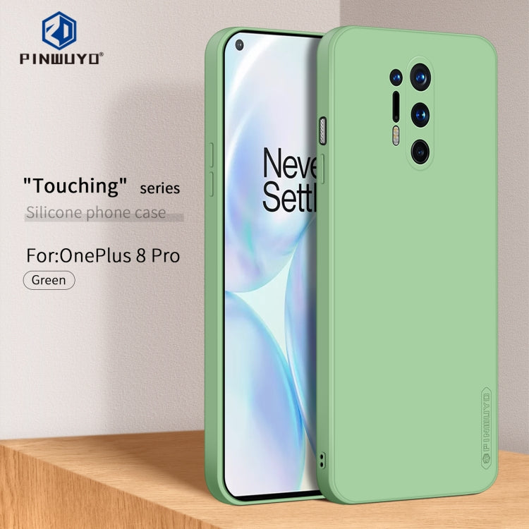 For OnePlus 8 Pro PINWUYO Touching Series Liquid Silicone TPU Shockproof Case(Green) by PINWUYO