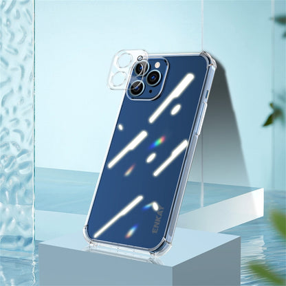 For iPhone 12 Pro Hat-Prince ENKAY Clear TPU Shockproof Airbag Soft Case + Camera Lens Glass Film by ENKAY