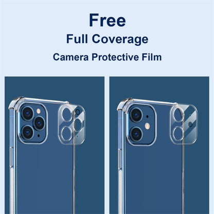 For iPhone 12 Pro Hat-Prince ENKAY Clear TPU Shockproof Airbag Soft Case + Camera Lens Glass Film by ENKAY