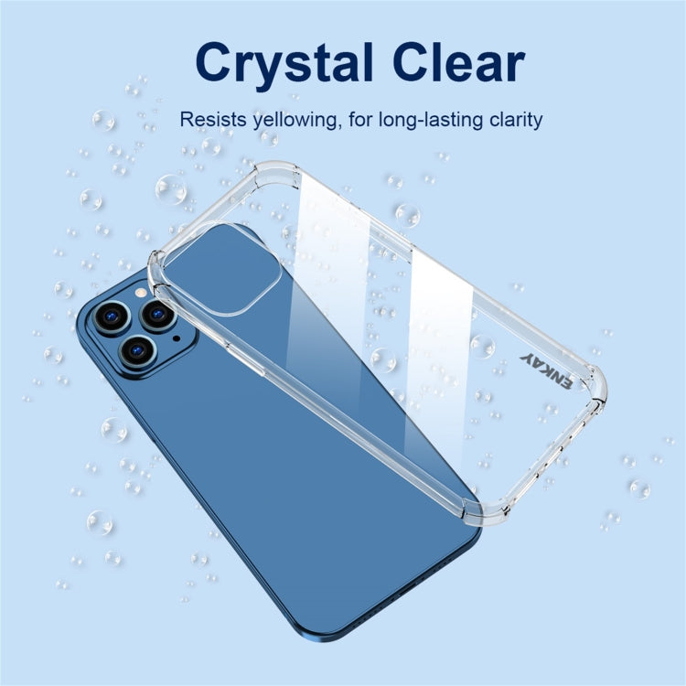 For iPhone 11 Pro Max Hat-Prince ENKAY Clear TPU Shockproof Airbag Soft Case + Camera Lens Glass Film by ENKAY