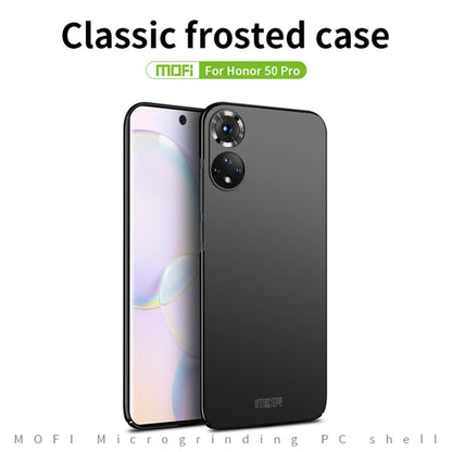 For Honor 50 Pro MOFI Frosted PC Ultra-thin Hard Case(Black) by MOFI