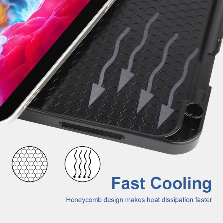 For iPad Pro 11 2022 / 2021 / 2020 ENKAY 3-Folding Shockproof TPU Cover Custer Texture PU Leather Tablet Case with Pencil Slot & Holder & Sleep / Wake-up Function(Dark Blue) by ENKAY