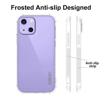 For iPhone 13 mini Hat-Prince ENKAY Clear TPU Shockproof Soft Case Drop Protection Cover + Full Coverage Tempered Glass Protector Film by ENKAY