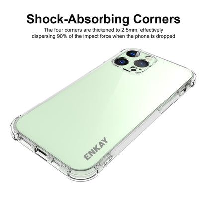 For iPhone 13 Pro Hat-Prince ENKAY Clear TPU Shockproof Soft Case Drop Protection Cover + Full Coverage Tempered Glass Protector Film by ENKAY