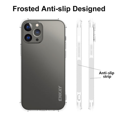 For iPhone 13 Pro Max Hat-Prince ENKAY Clear TPU Shockproof Soft Case Drop Protection Cover + Full Coverage Tempered Glass Protector Film by ENKAY