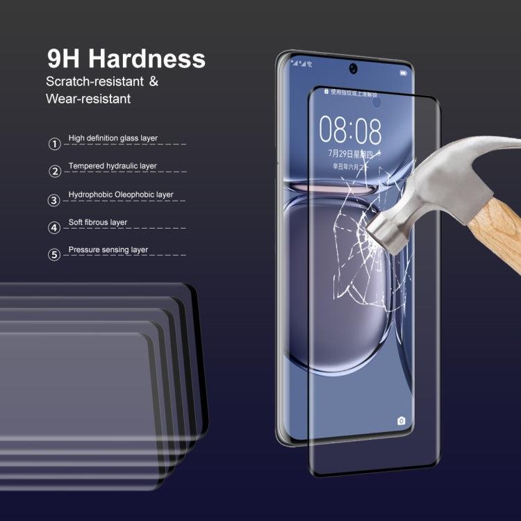 2 PCS For Huawei P50 Pro ENKAY 3D Heat Bending Tempered Glass Film by ENKAY