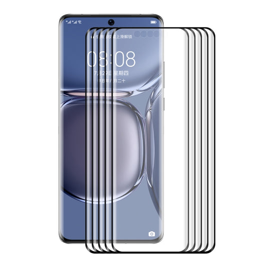 5 PCS For Huawei P50 Pro ENKAY Hot Bending Explosion-proof Full Tempered Glass Film by ENKAY