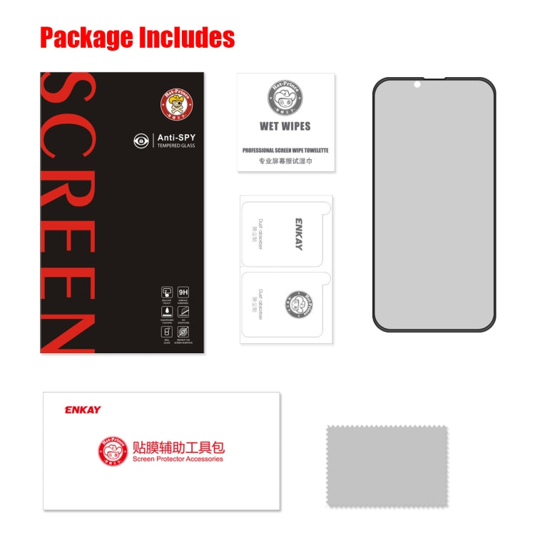 For iPhone 13 Pro Max ENKAY Hat-Prince Full Coverage Anti-drop Privacy Screen Protector Anti-spy Tempered Glass Film by ENKAY