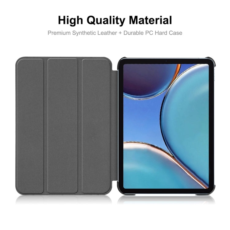 For iPad mini 2024 / mini 6 ENKAY Custer Texture Horizontal Flip PU+PC Leather Tablet Case with Three-folding Holder & Sleep / Wake-up Function(Black) by ENKAY