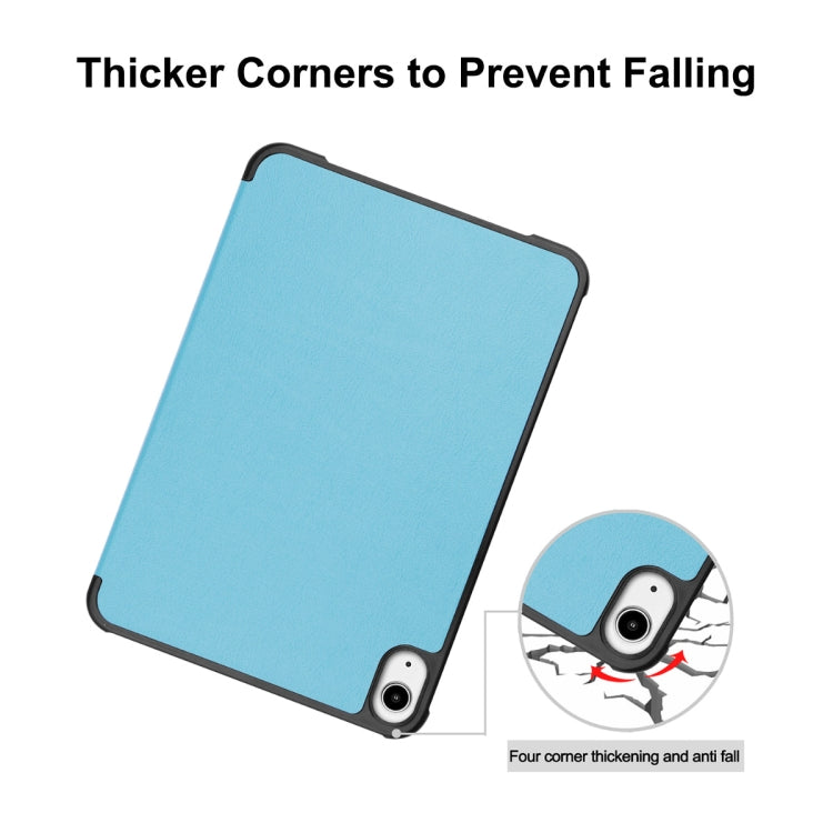 For iPad mini 2024 / mini 6 ENKAY Custer Texture Horizontal Flip PU+PC Leather Tablet Case with Three-folding Holder & Sleep / Wake-up Function(Dark Blue) by ENKAY