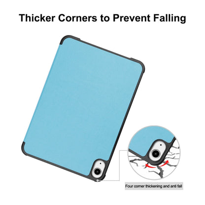 For iPad mini 2024 / mini 6 ENKAY Custer Texture Horizontal Flip PU+PC Leather Tablet Case with Three-folding Holder & Sleep / Wake-up Function(Dark Blue) by ENKAY