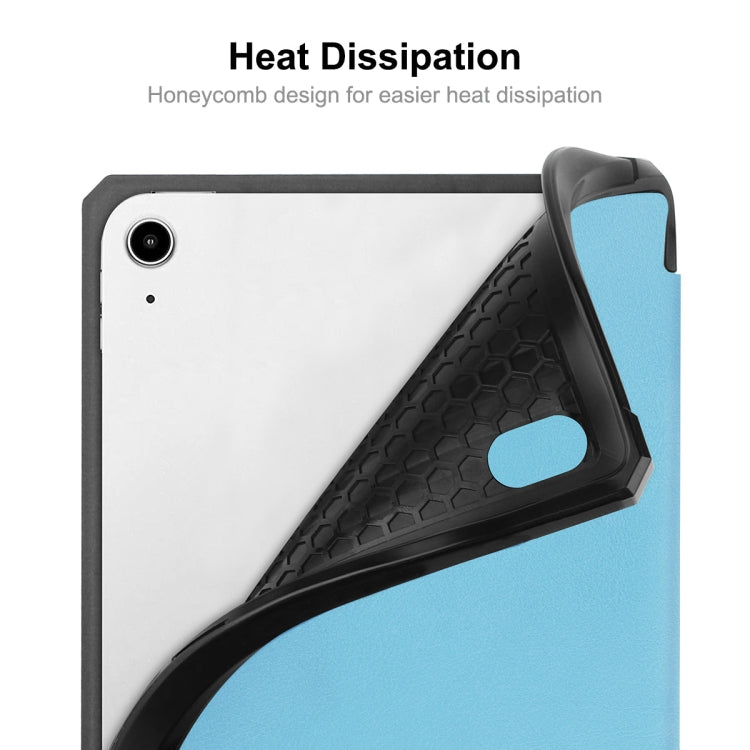 For iPad mini 2024 / mini 6 ENKAY Custer Texture Horizontal Flip PU+TPU Leather Tablet Case with Three-folding Holder & Sleep / Wake-up Function & Pen Holder(Dark Green) by ENKAY