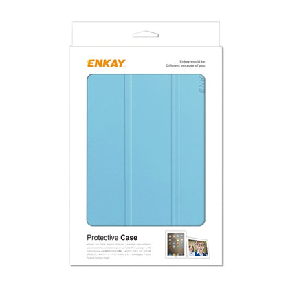 For iPad mini 2024 / mini 6 ENKAY Custer Texture Horizontal Flip PU+TPU Leather Tablet Case with Three-folding Holder & Sleep / Wake-up Function & Pen Holder(Dark Blue) by ENKAY