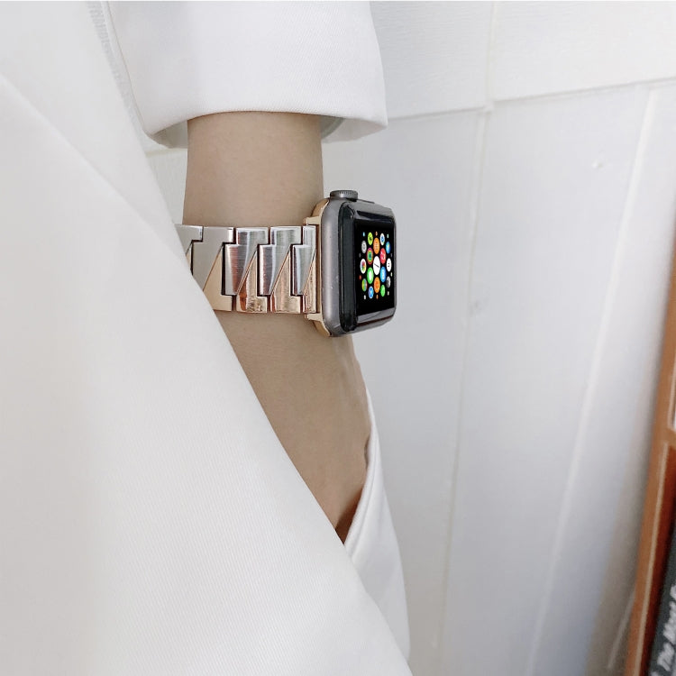 Creative Chain Stainless Steel Metal Strap For Apple Watch Ultra 49mm&Watch Ultra 2 49mm / Series 9&8&7 45mm / SE 3&SE 2&6&SE&5&4 44mm / 3&2&1 42mm(Gold) by bashfashion