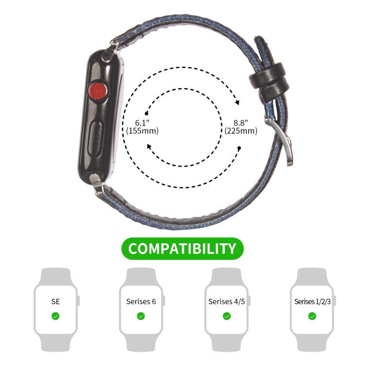 Silver Buckle Leather Strap For Apple Watch Series 9&8&7 41mm / SE 3&SE 2&6&SE&5&4 40mm / 3&2&1 38mm(Light blue + brown) by bashfashion