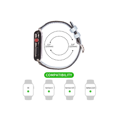 Leather Strap Watch Band For Apple Watch Series 9&8&7 41mm / SE 3&SE 2&6&SE&5&4 40mm / 3&2&1 38mm(White) by bashfashion