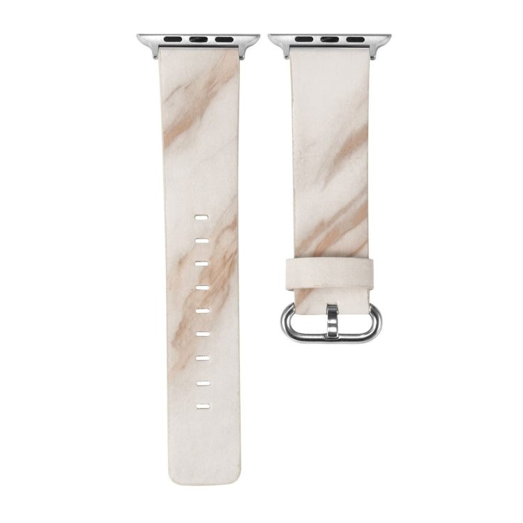Marbled Leather Strap For Apple Watch Ultra 49mm&Watch Ultra 2 49mm / Series 9&8&7 45mm / SE 3&SE 2&6&SE&5&4 44mm / 3&2&1 42mm(White) by bashfashion