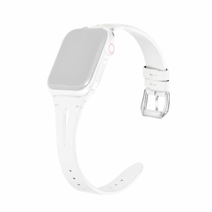 Leather Strap For Apple Watch Series 9&8&7 41mm / SE 3&SE 2&6&SE&5&4 40mm / 3&2&1 38mm(White) by bashfashion