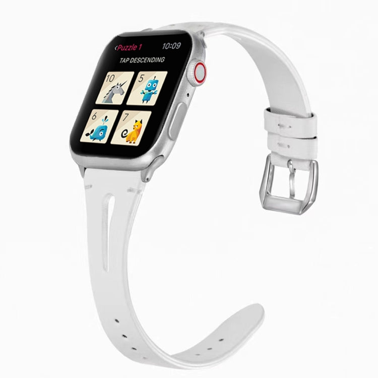 Leather Strap For Apple Watch Ultra 49mm&Watch Ultra 2 49mm / Series 9&8&7 45mm / SE 3&SE 2&6&SE&5&4 44mm / 3&2&1 42mm(White) by bashfashion