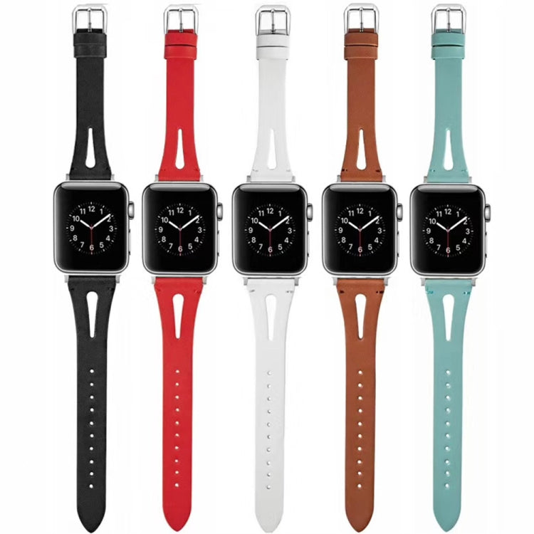 Leather Strap For Apple Watch Ultra 49mm&Watch Ultra 2 49mm / Series 9&8&7 45mm / SE 3&SE 2&6&SE&5&4 44mm / 3&2&1 42mm(Red) by bashfashion