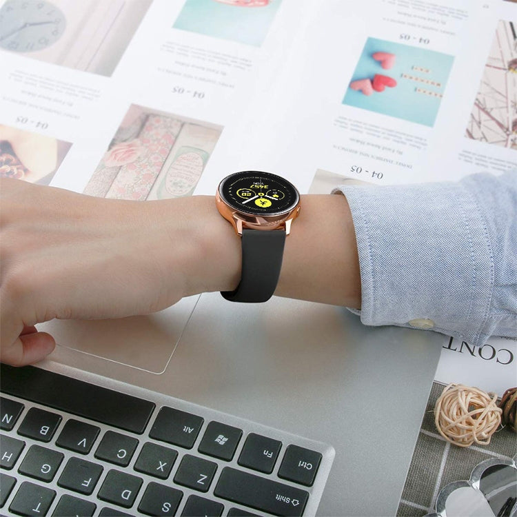 Monochrome Silicone Watch Band For Samsung Galaxy Watch Active 20mm(Pastel Violet) by bashfashion