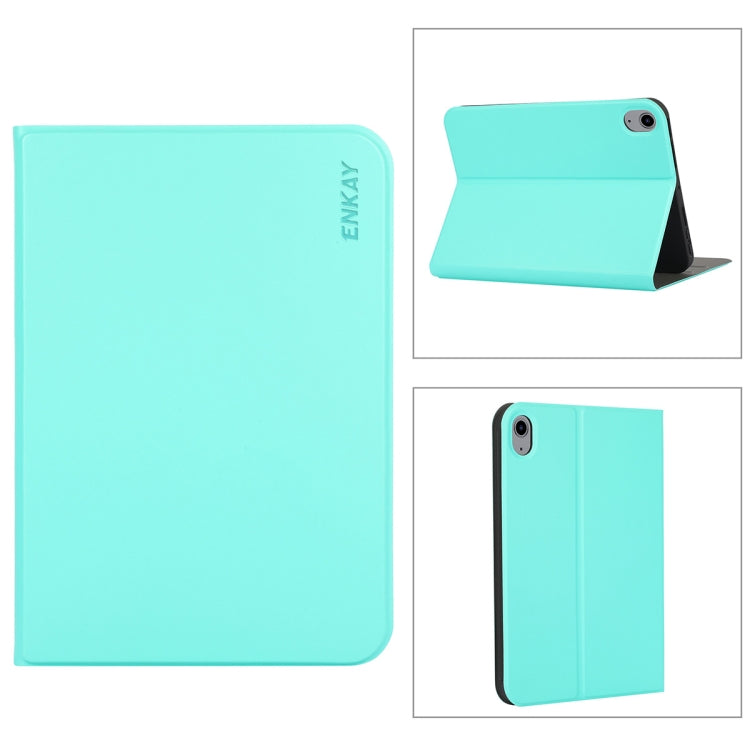 For iPad mini 2024 / mini 6 ENKAY Horizontal Flip PU Leather + TPU Smart Tablet Case with Holder & Sleep / Wake-up Function(Cyan) by ENKAY