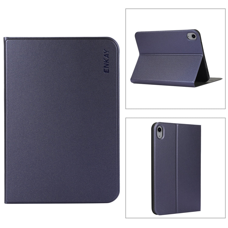 For iPad mini 2024 / mini 6 ENKAY Horizontal Flip PU Leather + TPU Smart Tablet Case with Holder & Sleep / Wake-up Function(Dark Blue) by ENKAY