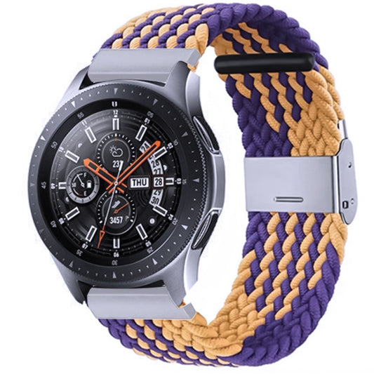 For Samsung Galaxy Watch 4 / Watch 5 20mm Nylon Braided Metal Buckle Watch Band(Purple Gold) by bashfashion