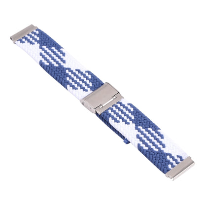 For Samsung Galaxy Watch 4 / Watch 5 20mm Nylon Braided Metal Buckle Watch Band(Z Blue White) by bashfashion